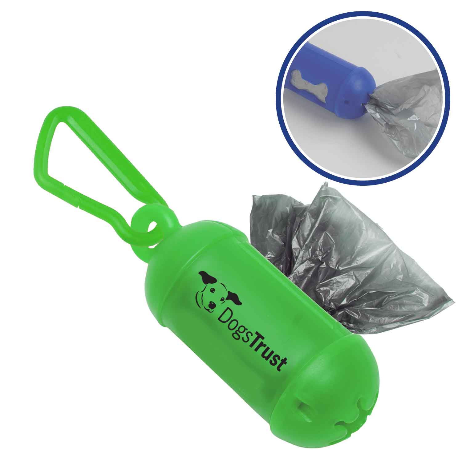 Translucent Green color option for #2 Bag Dispenser W/ Carabiner