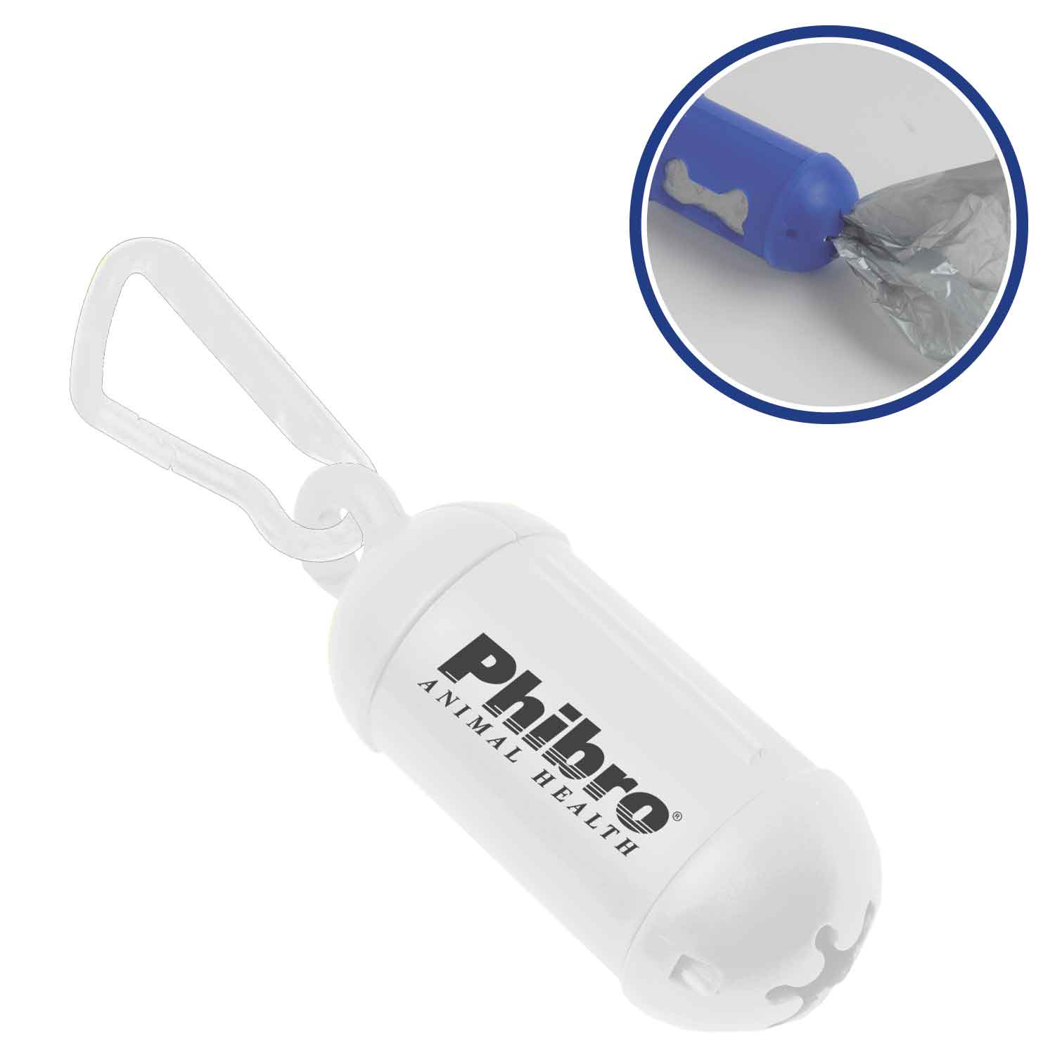 White color option for #2 Bag Dispenser W/ Carabiner