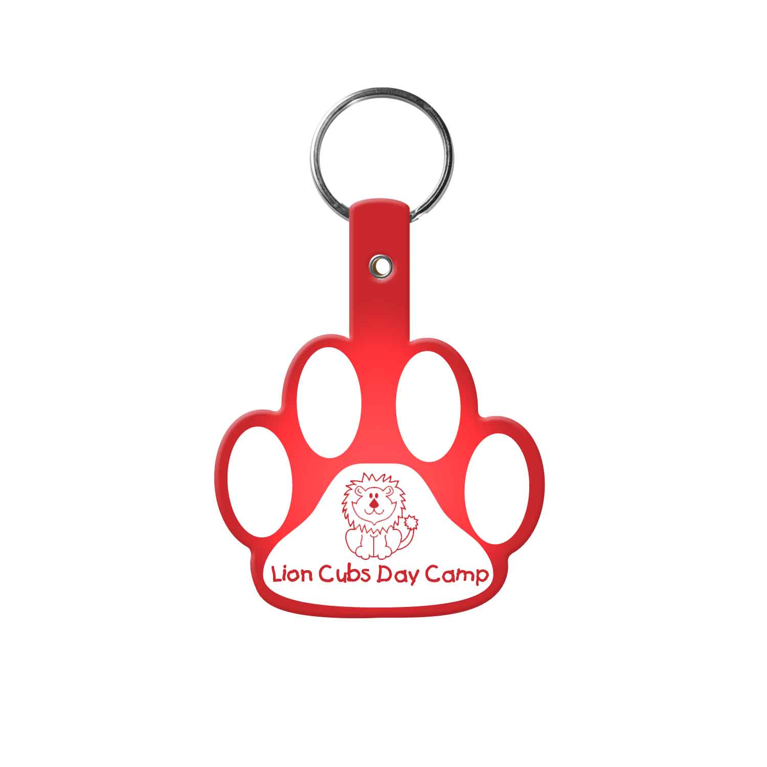 Translucent Red color option for Paw Flexible Key Tag