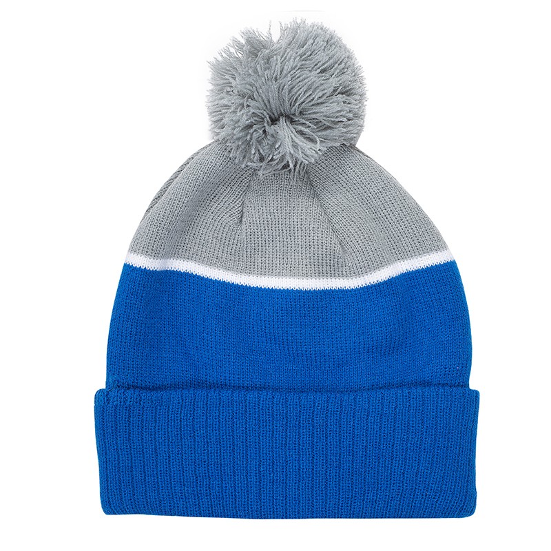 Blue Reflex color option for Two Tone Tamy Beanie With Pom